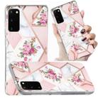 For Samsung Galaxy S20 Electroplated Marble Pattern TPU Phone Case(Rose Pink White) - 1