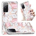 For Samsung Galaxy S20 FE Electroplated Marble Pattern TPU Phone Case(White Gravel Pink) - 1