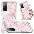 For Samsung Galaxy S20 FE Electroplated Marble Pattern TPU Phone Case(Pink and White) - 1