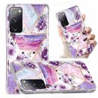 For Samsung Galaxy S20 FE Electroplated Marble Pattern TPU Phone Case(Purple Flower) - 1