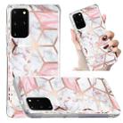 For Samsung Galaxy S20+ Electroplated Marble Pattern TPU Phone Case(White Gravel Pink) - 1