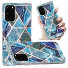 For Samsung Galaxy S20+ Electroplated Marble Pattern TPU Phone Case(Blue and Green) - 1