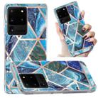 For Samsung Galaxy S20 Ultra Electroplated Marble Pattern TPU Phone Case(Blue and Green) - 1