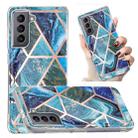 For Samsung Galaxy S21+ 5G Electroplated Marble Pattern TPU Phone Case(Blue and Green) - 1