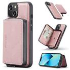 For iPhone 14 Plus JEEHOOD Magnetic Zipper Wallet Leather Phone Case (Pink) - 1