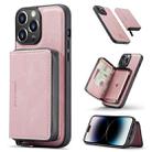 For iPhone 14 Pro JEEHOOD Magnetic Zipper Wallet Leather Phone Case(Pink) - 1