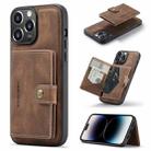 For iPhone 14 Pro JEEHOOD Retro Magnetic Detachable Leather Phone Case(Brown) - 1