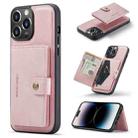 For iPhone 14 Pro JEEHOOD Retro Magnetic Detachable Leather Phone Case(Pink) - 1