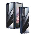 For Samsung Galaxy Z Fold4 SULADA Shockproof Plating PC Transparent Protective Case(Blue) - 1