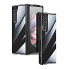 For Samsung Galaxy Z Fold4 SULADA Shockproof Plating PC Transparent Protective Case(Black) - 1