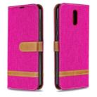 For Nokia 2.3 Color Matching Denim Texture Horizontal Flip Leather Case with Holder & Card Slots & Wallet & Lanyard(Rose Red) - 1