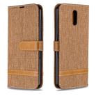 For Nokia 2.3 Color Matching Denim Texture Horizontal Flip Leather Case with Holder & Card Slots & Wallet & Lanyard(Brown) - 1