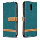 For Nokia 2.3 Color Matching Denim Texture Horizontal Flip Leather Case with Holder & Card Slots & Wallet & Lanyard(Green) - 1