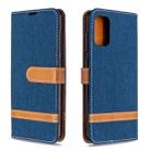 For Galaxy A41 Color Matching Denim Texture Horizontal Flip Leather Case with Holder & Card Slots & Wallet & Lanyard(Dark Blue) - 1