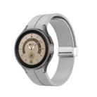 For Samsung Galaxy Watch5 40&44mm / Pro 45mm Folding Silver Buckle Silicone Watch Band(Grey) - 1