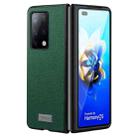 For Samsung Galaxy Z Fold4 SULADA Shockproof TPU + Handmade Leather Phone Case(Green) - 1