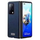 For Samsung Galaxy Z Fold4 SULADA Shockproof TPU + Handmade Leather Phone Case(Blue) - 1