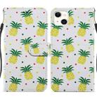 For iPhone 14 Painted Pattern Leather Phone Case (Pineapple) - 1