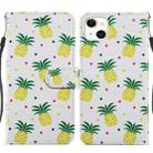 For iPhone 14 Plus Painted Pattern Leather Phone Case (Pineapple) - 1