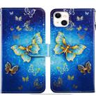For iPhone 14 Plus Painted Pattern Leather Phone Case (Phnom Penh Butterfly) - 1