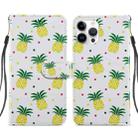 For iPhone 14 Pro Painted Pattern Leather Phone Case(Pineapple) - 1