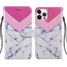 For iPhone 14 Pro Painted Pattern Leather Phone Case(Smoke Marble) - 1