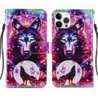 For iPhone 14 Pro Max Painted Pattern Leather Phone Case (Wolf Totem) - 1