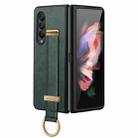 For Samsung Galaxy Z Fold4 SULADA Cool Series PC + Leather Texture Skin Feel Shockproof Phone Case(Green) - 1