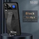 For Samsung Galaxy Z Flip4 SULADA Cool Series PC + Leather Texture Skin Feel Shockproof Phone Case(Black) - 2
