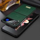 For Samsung Galaxy Z Flip4 SULADA Shockproof TPU + Handmade Leather Phone Case(Green) - 1