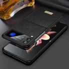 For Samsung Galaxy Z Flip4 SULADA Shockproof TPU + Handmade Leather Phone Case(Black) - 1