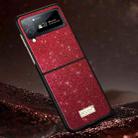 For Samsung Galaxy Z Flip4 SULADA Shockproof TPU + Handmade Leather Phone Case(Red) - 1