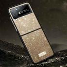 For Samsung Galaxy Z Flip4 SULADA Shockproof TPU + Handmade Leather Phone Case(Gold) - 1