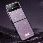 For Samsung Galaxy Z Flip4 SULADA Shockproof TPU + Handmade Leather Phone Case(Purple) - 1