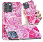For iPhone 13 Pro Max Electroplated Marble Pattern TPU Phone Case (Red Rhombus) - 1