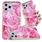 For iPhone 11 Pro Max Electroplated Marble Pattern TPU Phone Case (Red Rhombus) - 1