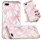 Electroplated Marble Pattern TPU Phone Case For iPhone 8 Plus / 7 Plus(Pink and White) - 1