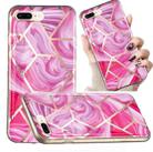 Electroplated Marble Pattern TPU Phone Case For iPhone 8 Plus / 7 Plus(Red Rhombus) - 1