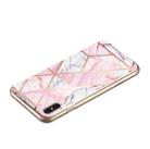 For iPhone X / XS Electroplated Marble Pattern TPU Phone Case(Pink and White) - 3