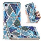For iPhone XR Electroplated Marble Pattern TPU Phone Case(Blue and Green) - 1