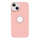 For iPhone 14 Plus Contrast Color 3 in 1 TPU Phone Case (Pink) - 1