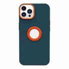 For iPhone 14 Pro Contrast Color 3 in 1 TPU Phone Case(Orange Dark Green) - 1