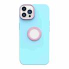 For iPhone 14 Pro Max Contrast Color 3 in 1 TPU Phone Case (Pink Mint Green) - 1