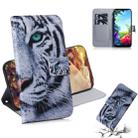 For LG K40S Combined Pattern Magnetic Attraction Horizontal Flip Leather Case, Support Holder & Card Slot & Wallet(Tiger) - 1