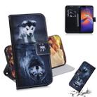 For Motorola Moto E6 Play Combined Pattern Magnetic Attraction Horizontal Flip Leather Case, Support Holder & Card Slot & Wallet(Wolf and Dog) - 1