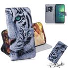 For Motorola Moto G8 Plus Combined Pattern Magnetic Attraction Horizontal Flip Leather Case, Support Holder & Card Slot & Wallet(Tiger) - 1
