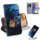 For Galaxy A70s Combined Pattern Magnetic Attraction Horizontal Flip Leather Case, Support Holder & Card Slot & Wallet(Oil Painting Owl) - 1
