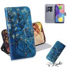 For Galaxy A70s Combined Pattern Magnetic Attraction Horizontal Flip Leather Case, Support Holder & Card Slot & Wallet(Apricot Blossom) - 1