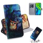 For Xiaomi Mi CC9 Pro / Note 10 / Note 10 Pro Combined Pattern Magnetic Attraction Horizontal Flip Leather Case, Support Holder & Card Slot & Wallet(Oil Painting Owl) - 1