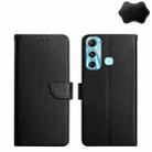 For Infinix Hot 11 Genuine Leather Fingerprint-proof Horizontal Flip Phone Case(Black) - 1